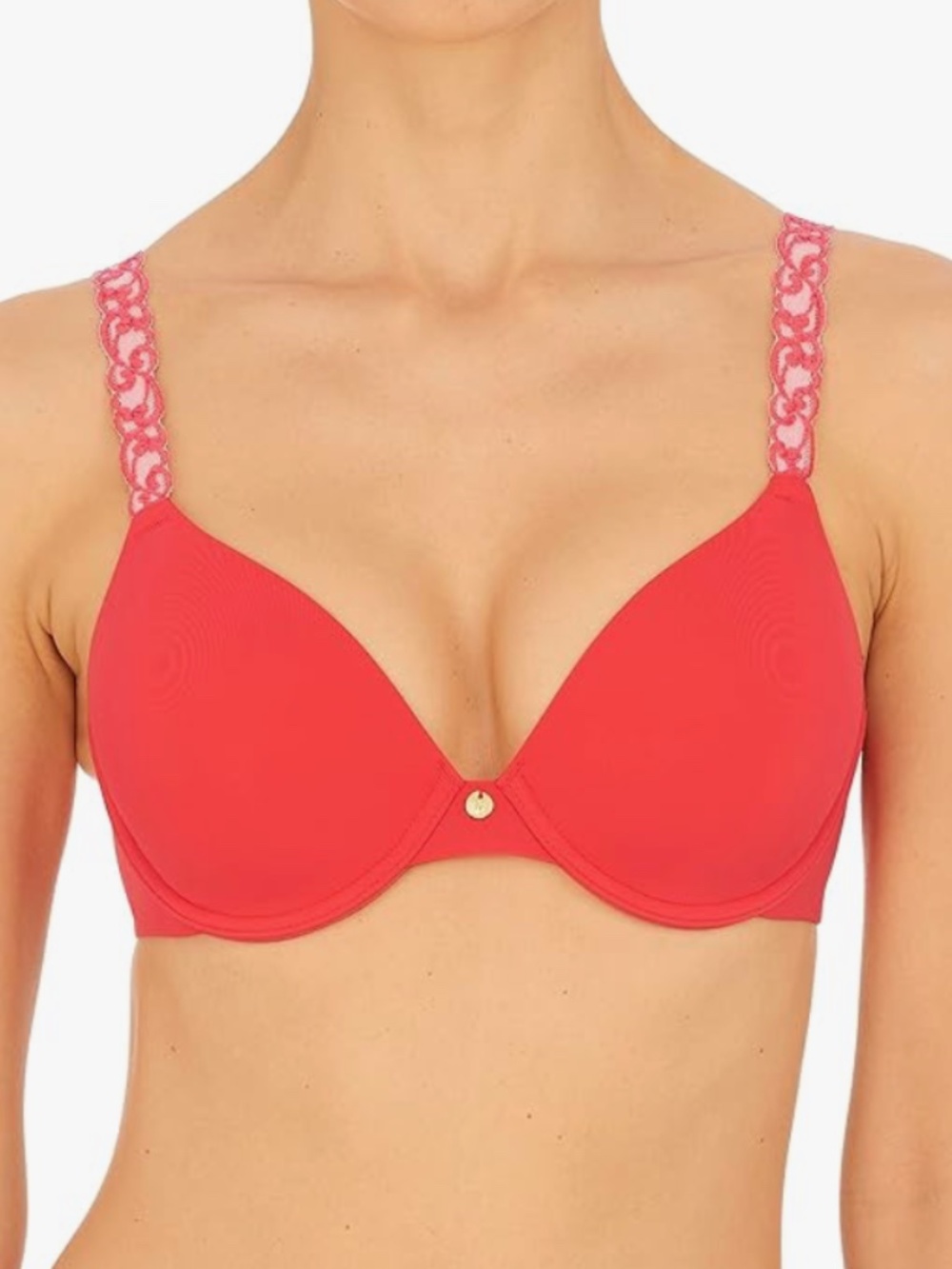 Natori Pure Luxe Custom Coverage Contour Underwire Bra 36B Pink Coral